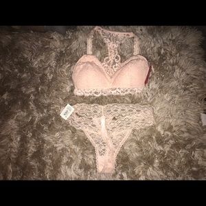 Peach underwear and bra set